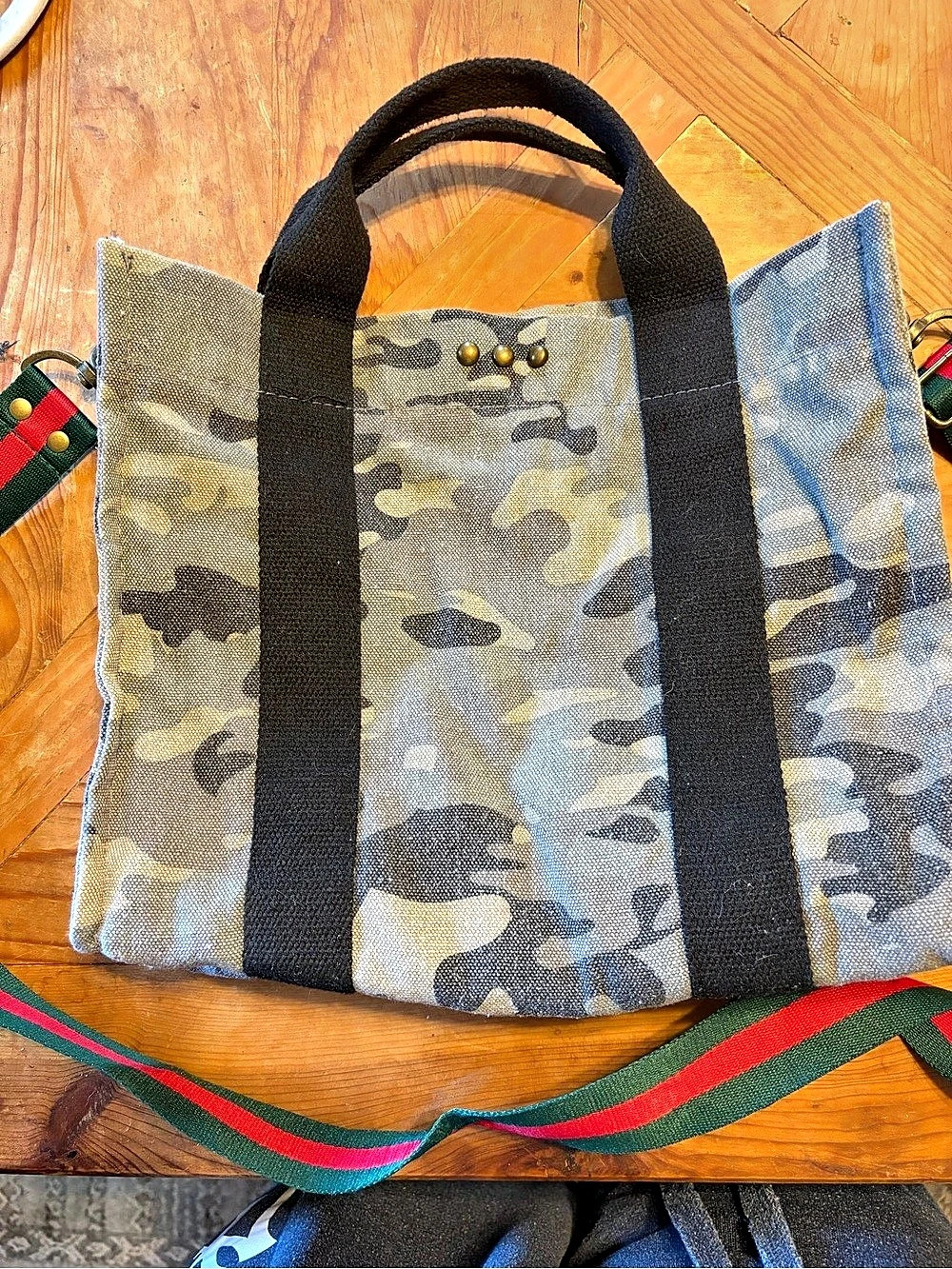 PS Camo Tote Bag in Green & Black - Picture 8 of 14